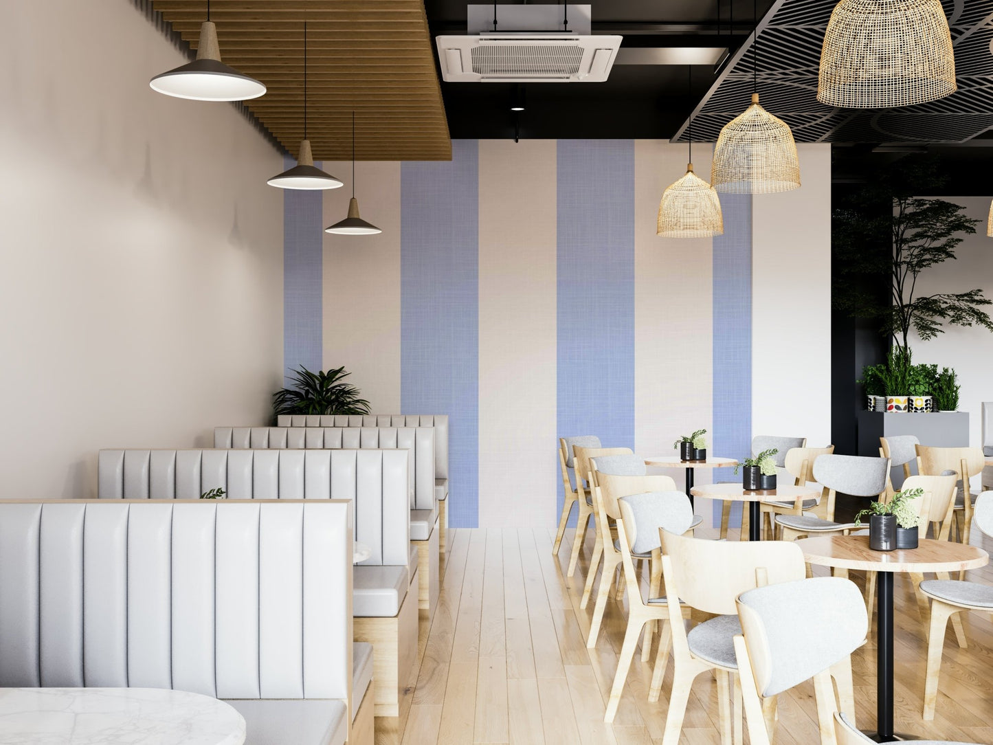 Easy-install Mediterranean Coastal Stripes wallpaper

