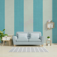 Mediterranean Coastal Stripes wallpaper on living room wall


