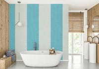 Beach house wall with fresh coastal stripes

