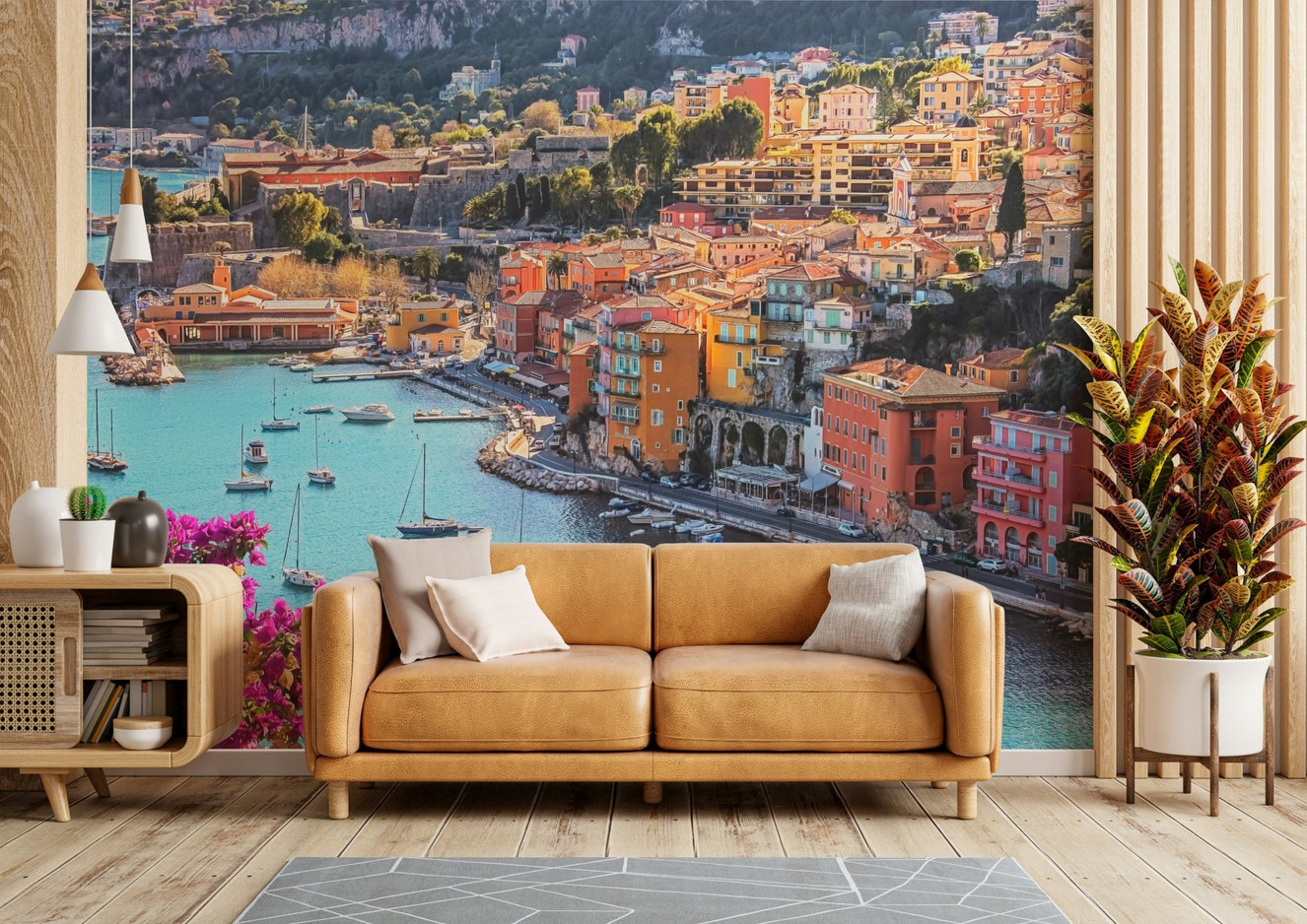 Colorful Seaside Village Wallpaper Mural

