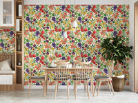 Colorful Mediterranean fruit mural for walls

