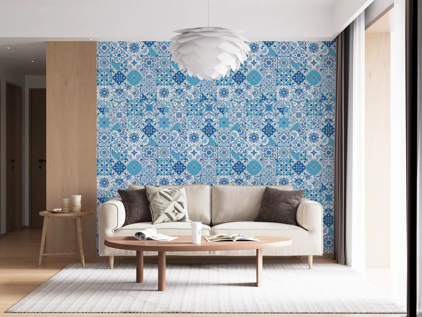 Azulejo Tiles 2 wallpaper featuring detailed floral and geometric tile patterns