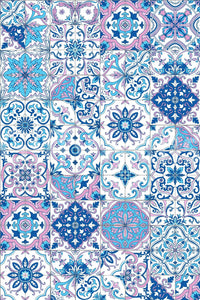Mediterranean Hues Azulejo Tiles wallpaper with geometric tile details