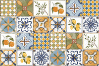 Tiles Wallpaper with ceramic-inspired motifs and colorful patchwork design, GD9113
