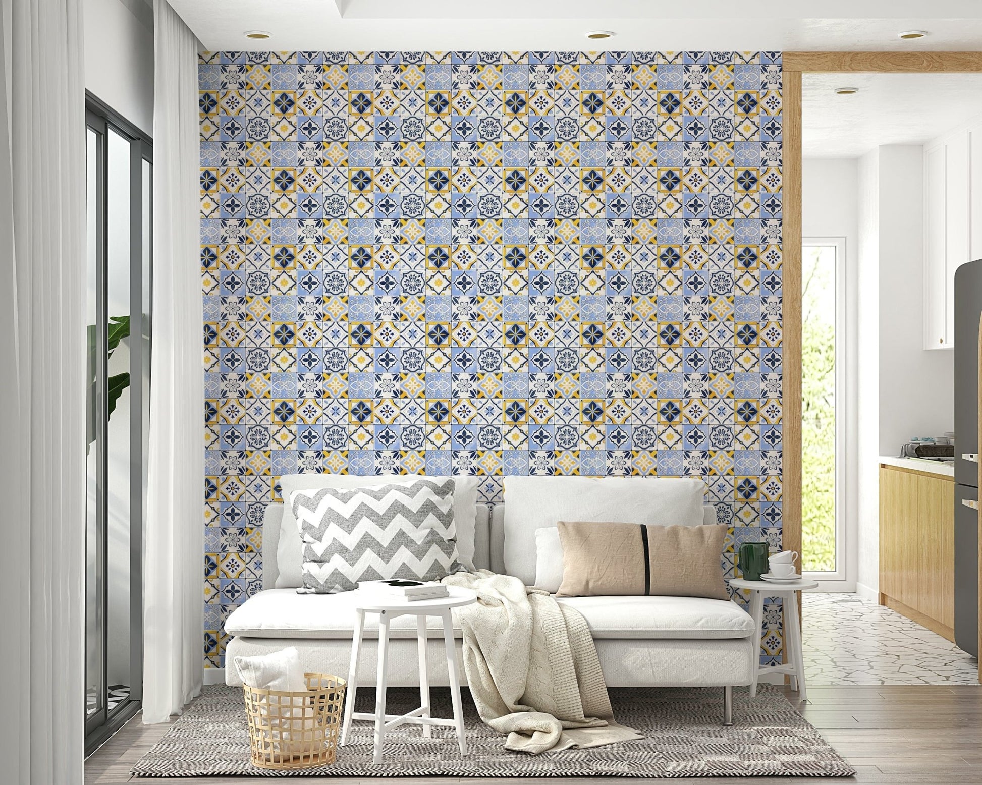 Classic Mediterranean blue tile wall mural

