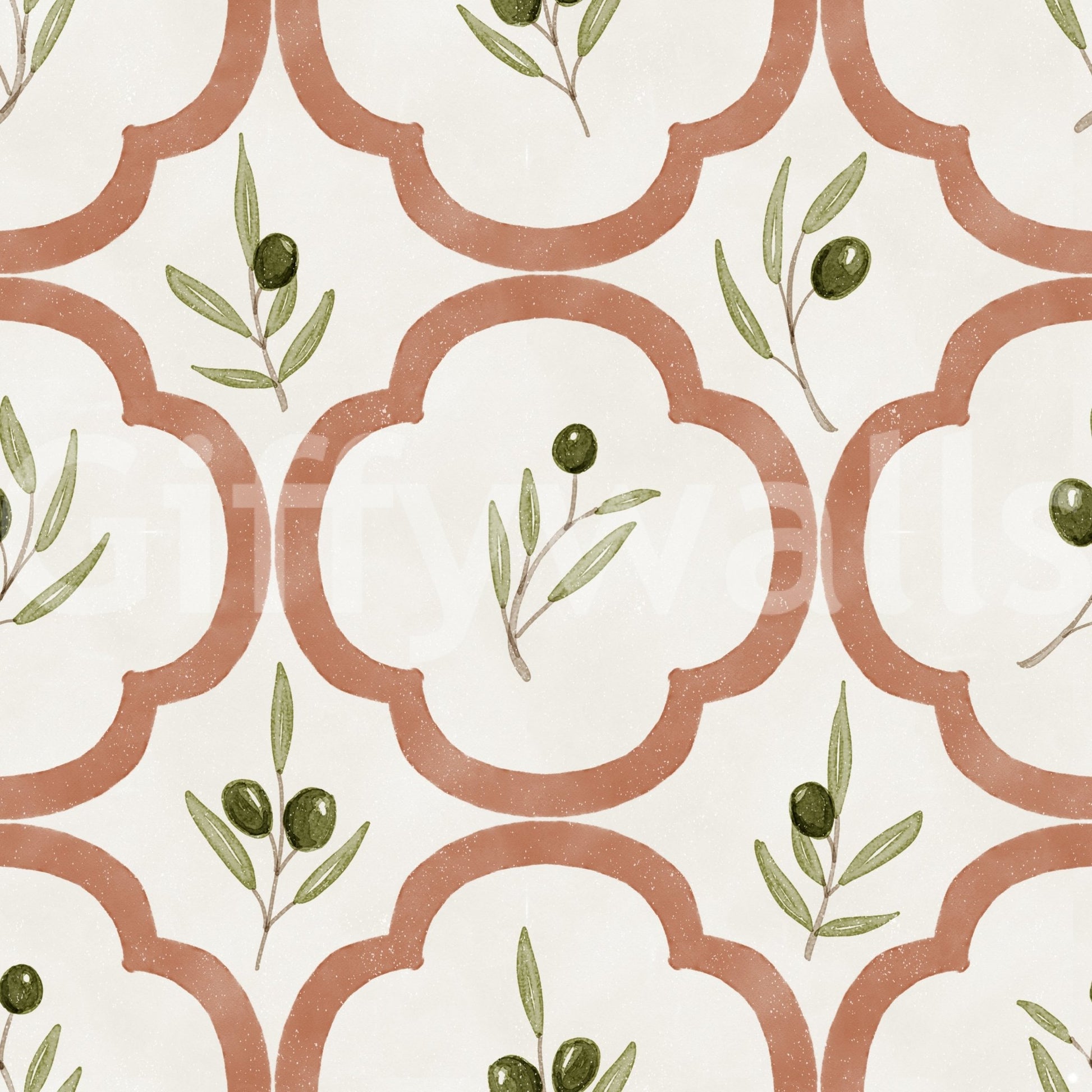 Mediterranean Olives Decor Wallpaper⁠GD9140