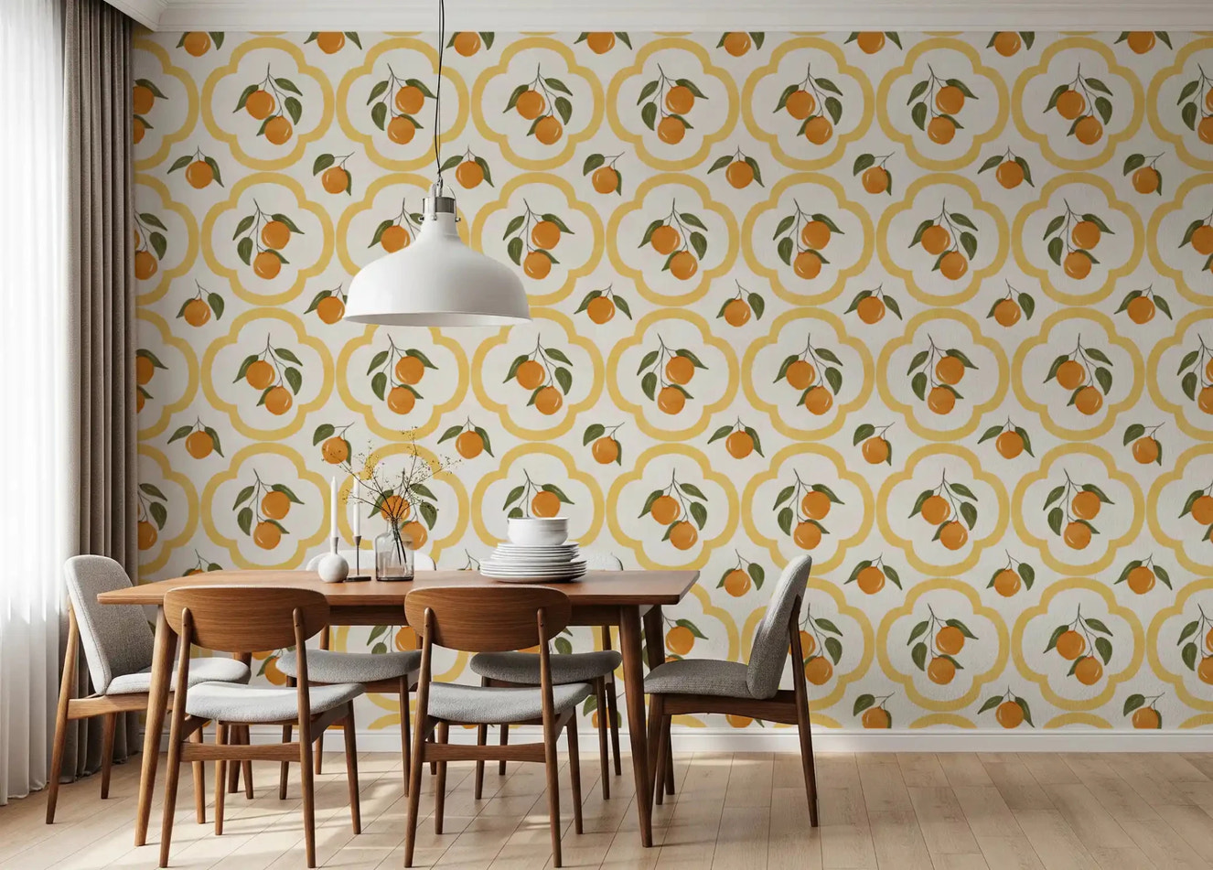 Mediterranean Oranges Decor Wallpaper⁠GD9139