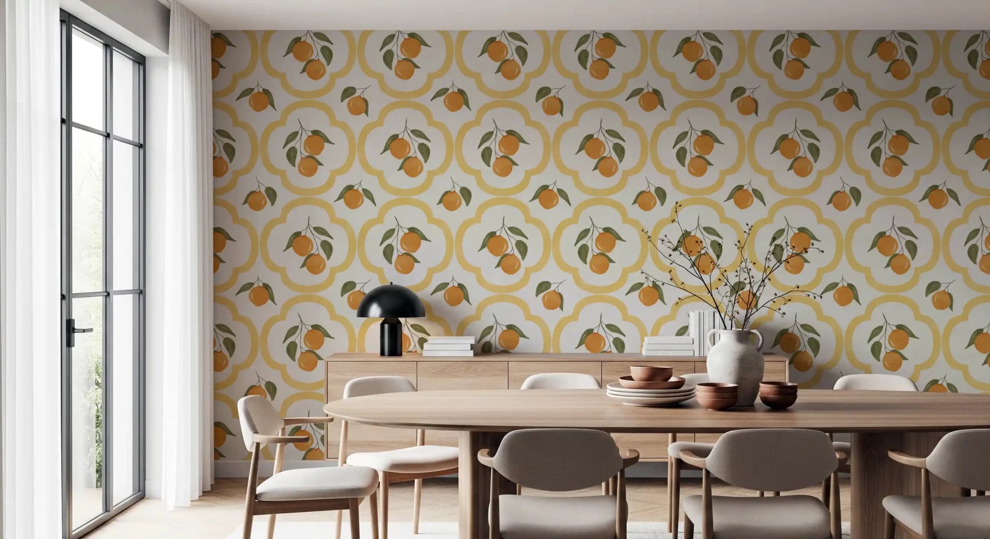Mediterranean Oranges Decor Wallpaper⁠GD9139