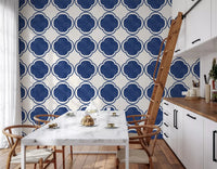 Mediterranean Quatrefoil Decor - Blue Wallpaper⁠GD9145
