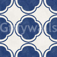Mediterranean Quatrefoil Decor - Blue Wallpaper⁠GD9145