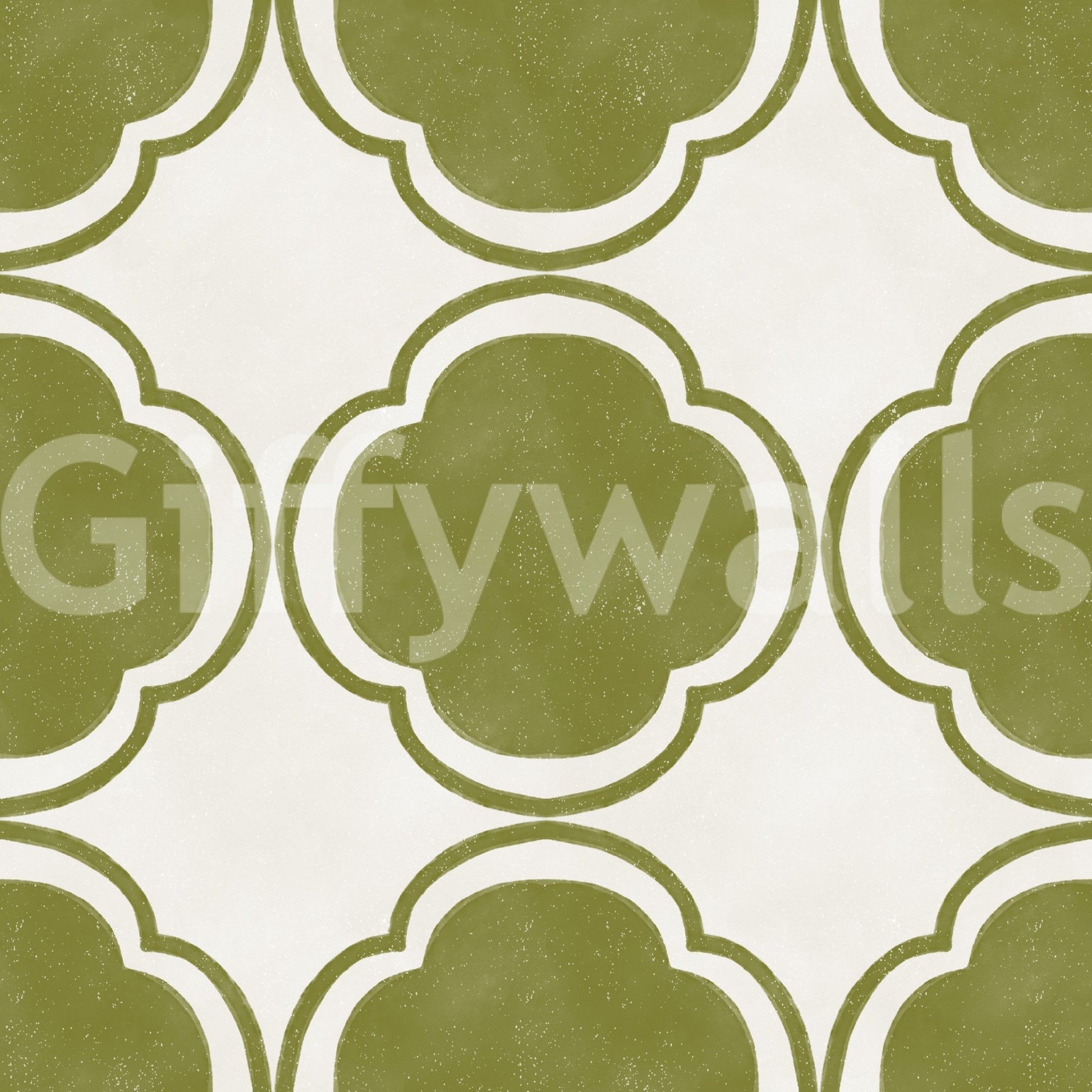 Mediterranean Quatrefoil Decor - Green Wallpaper⁠GD9144