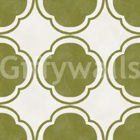 Mediterranean Quatrefoil Decor - Green Wallpaper⁠GD9144