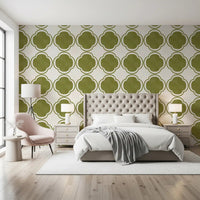 Mediterranean Quatrefoil Decor - Green Wallpaper⁠GD9144