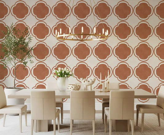 Dining room featuring the Mediterranean Terracotta wallpaperD9142