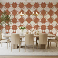 Mediterranean Quatrefoil Decor - Terracotta Wallpaper⁠GD9142