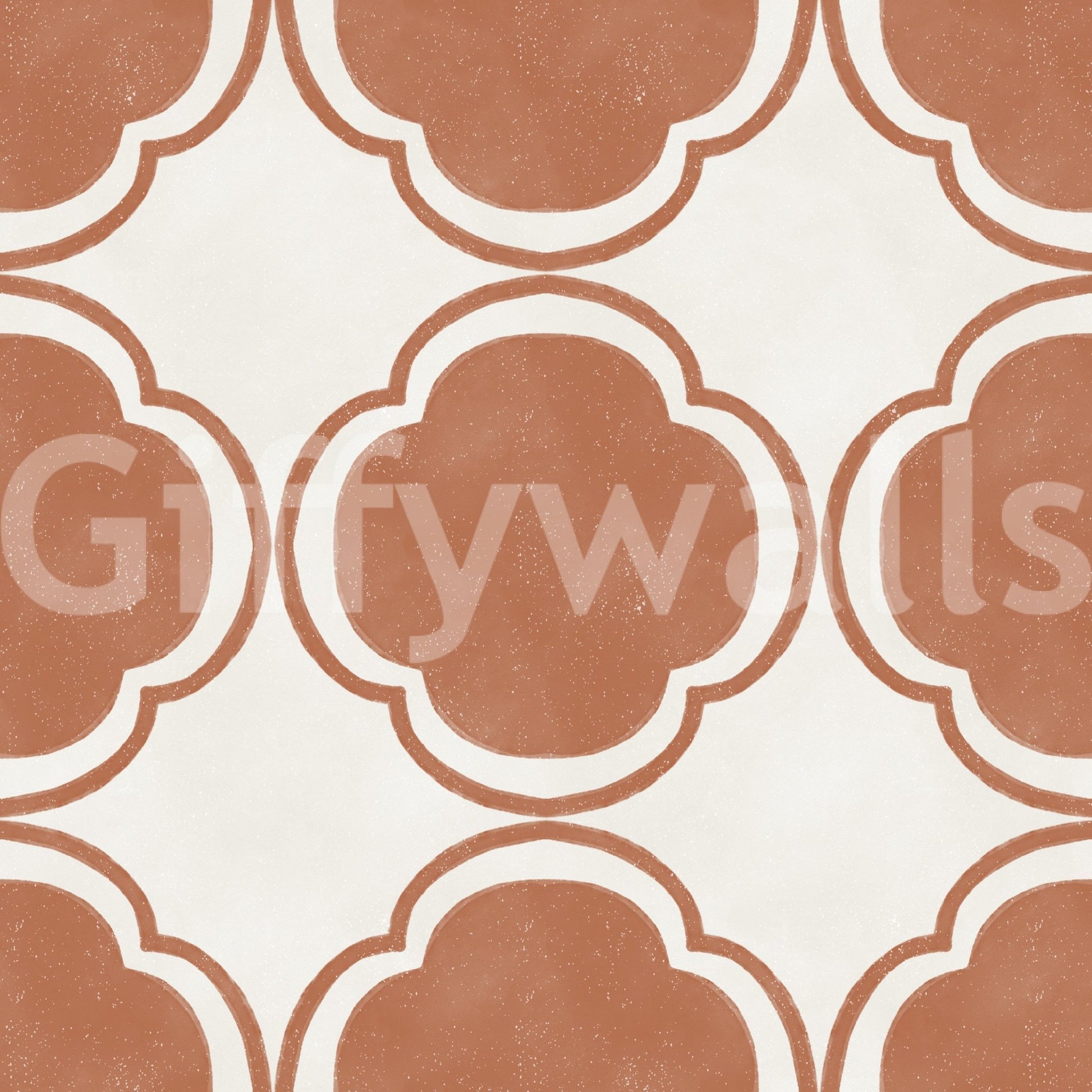 Mediterranean Quatrefoil Decor - Terracotta Wallpaper⁠GD9142