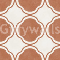 Mediterranean Quatrefoil Decor - Terracotta Wallpaper⁠GD9142