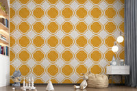 Mediterranean Quatrefoil Decor - Yellow Wallpaper⁠GD9143
