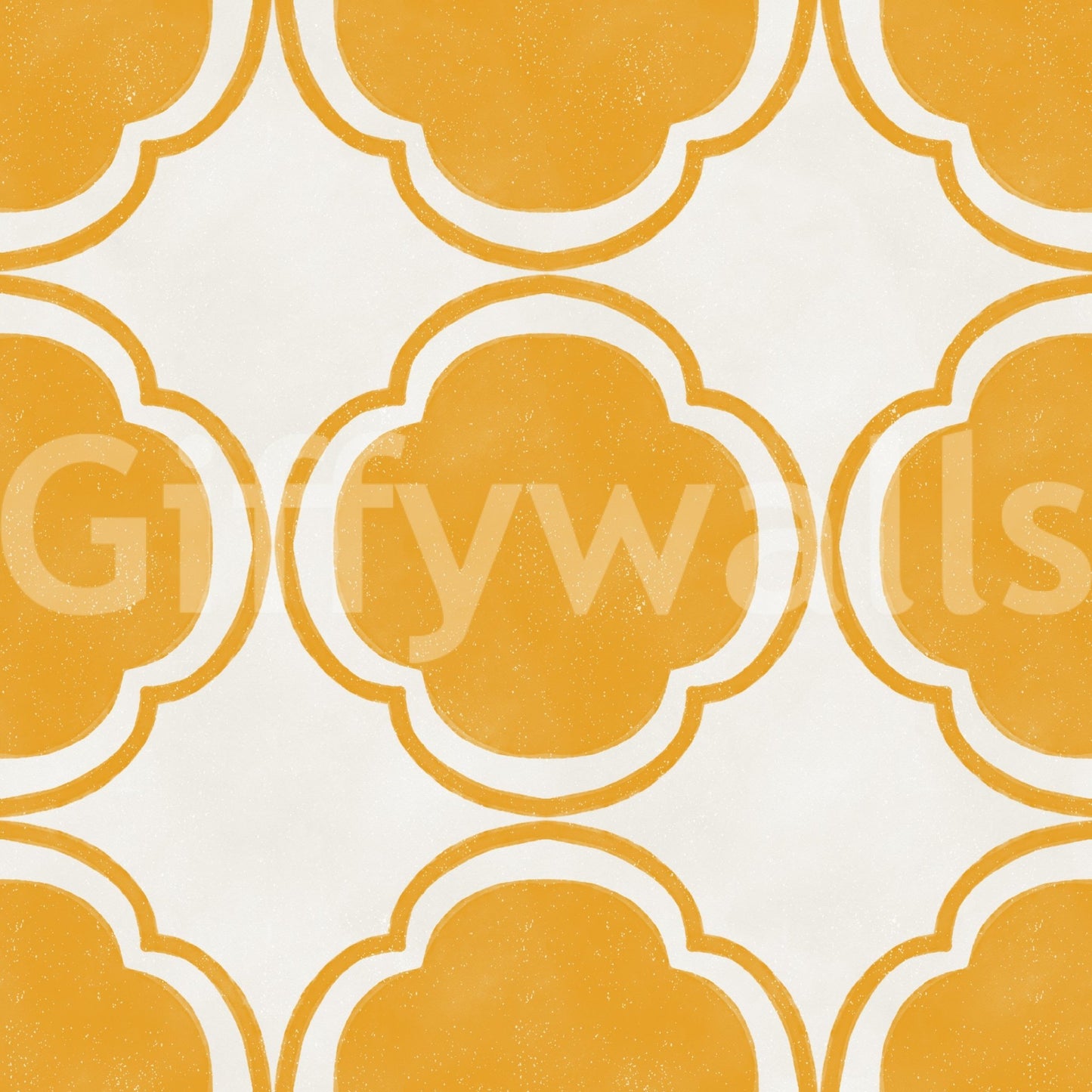 Mediterranean Quatrefoil Decor - Yellow Wallpaper⁠GD9143