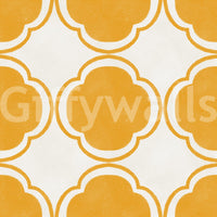 Mediterranean Quatrefoil Decor - Yellow Wallpaper⁠GD9143