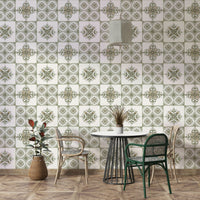 Soft sage green wallpaper design
