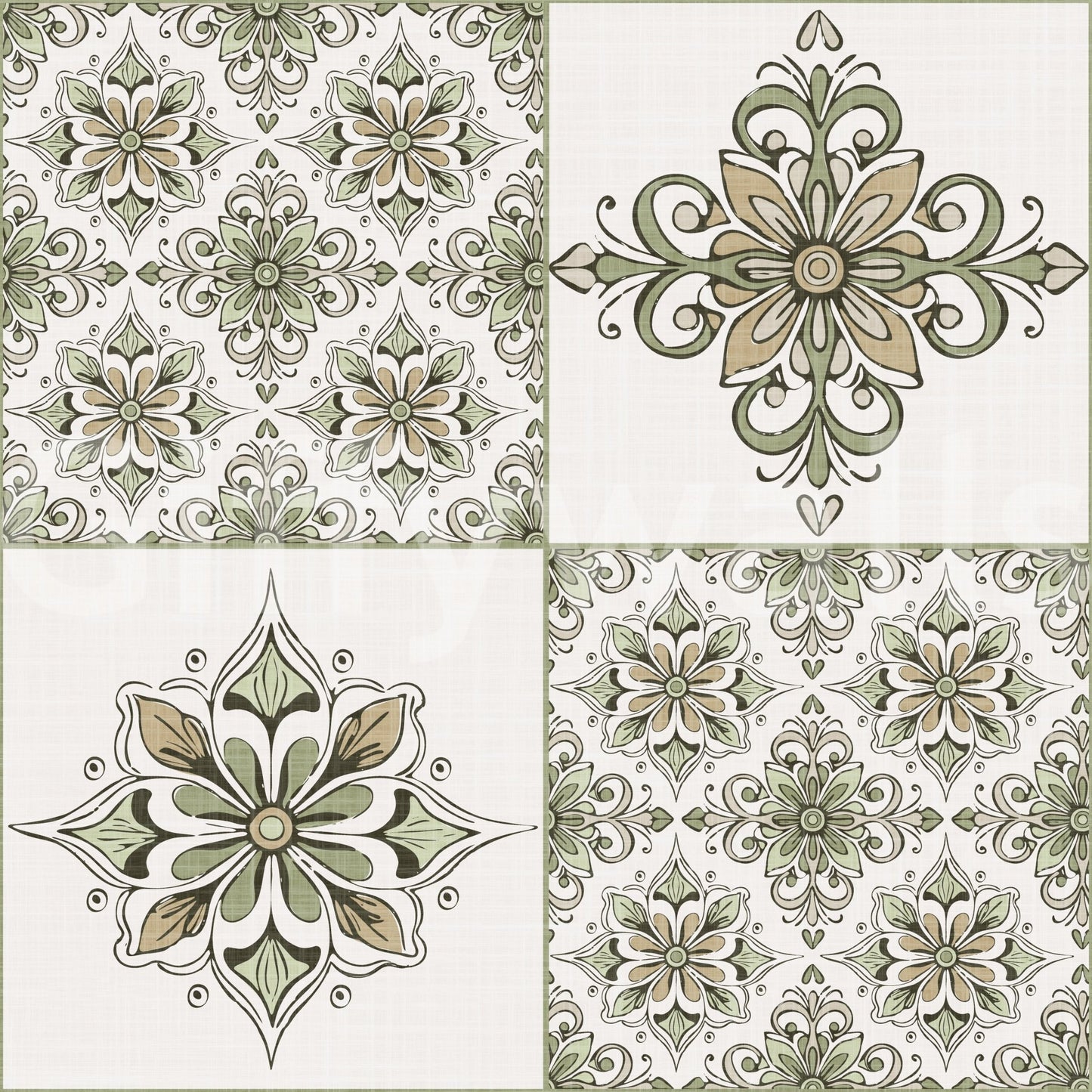 Earthy green wallpaper mural
