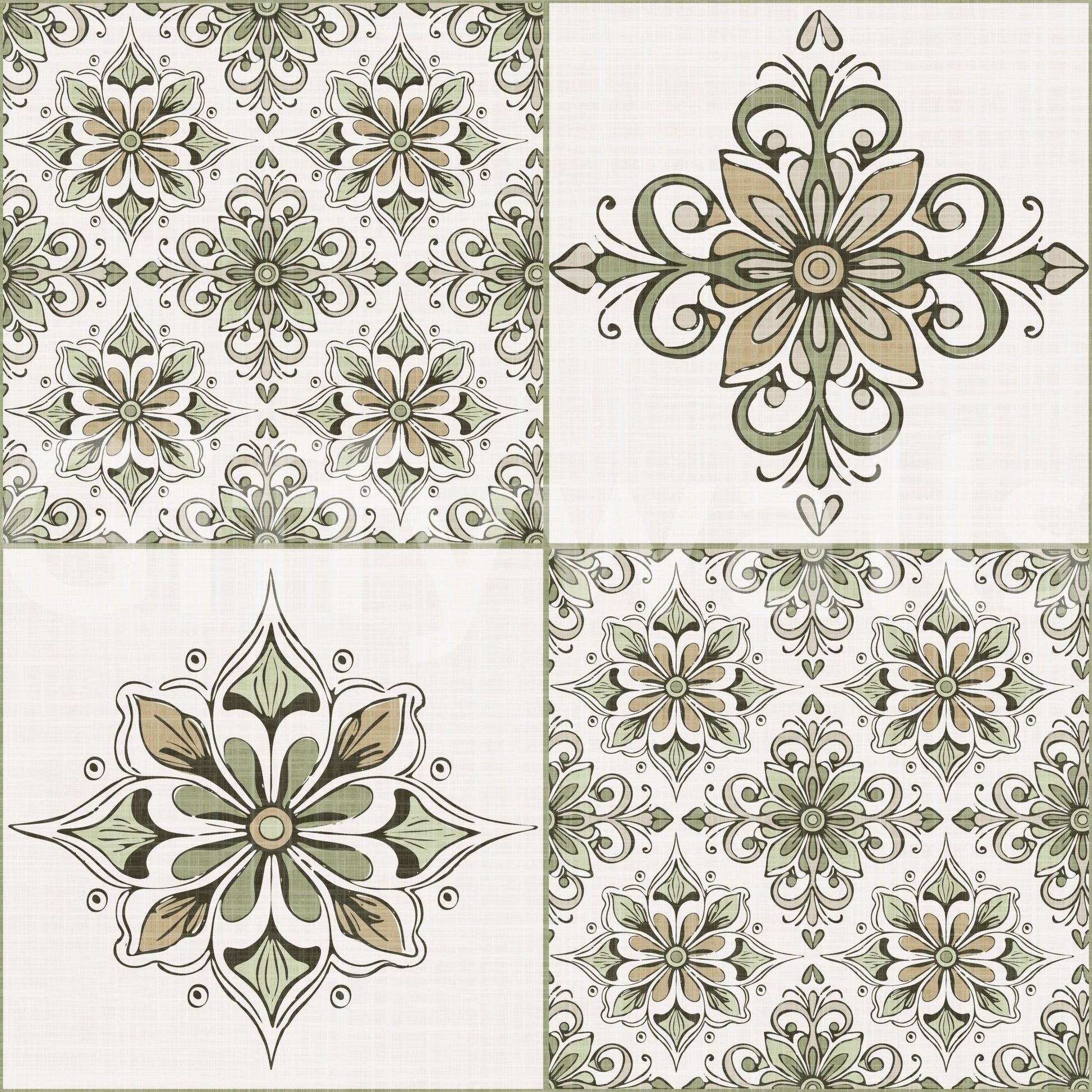 Earthy green wallpaper mural
