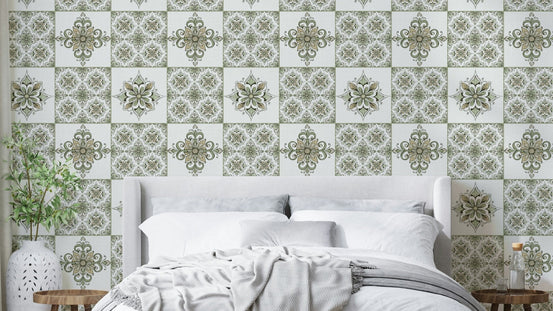 Floral tile wallpaper for walls GD573
