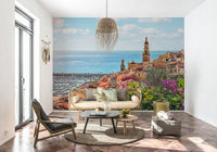 Rustic European charm in this Mediterranean Village wall mural.