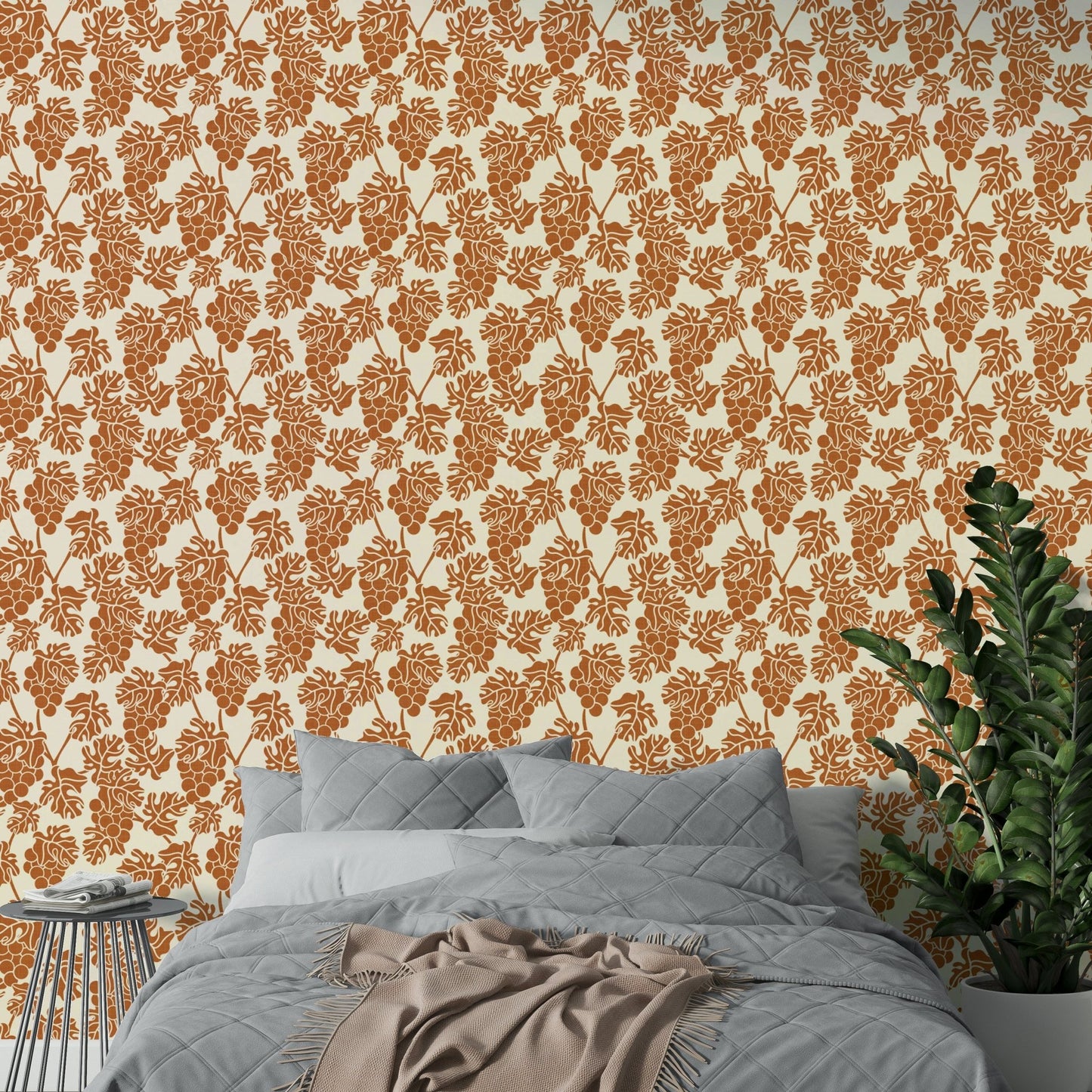 Beige Mediterranean vineyard wallpaper for elegant rooms, GD1518