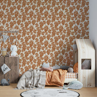 Vineyard-themed beige wallpaper for Mediterranean spaces

