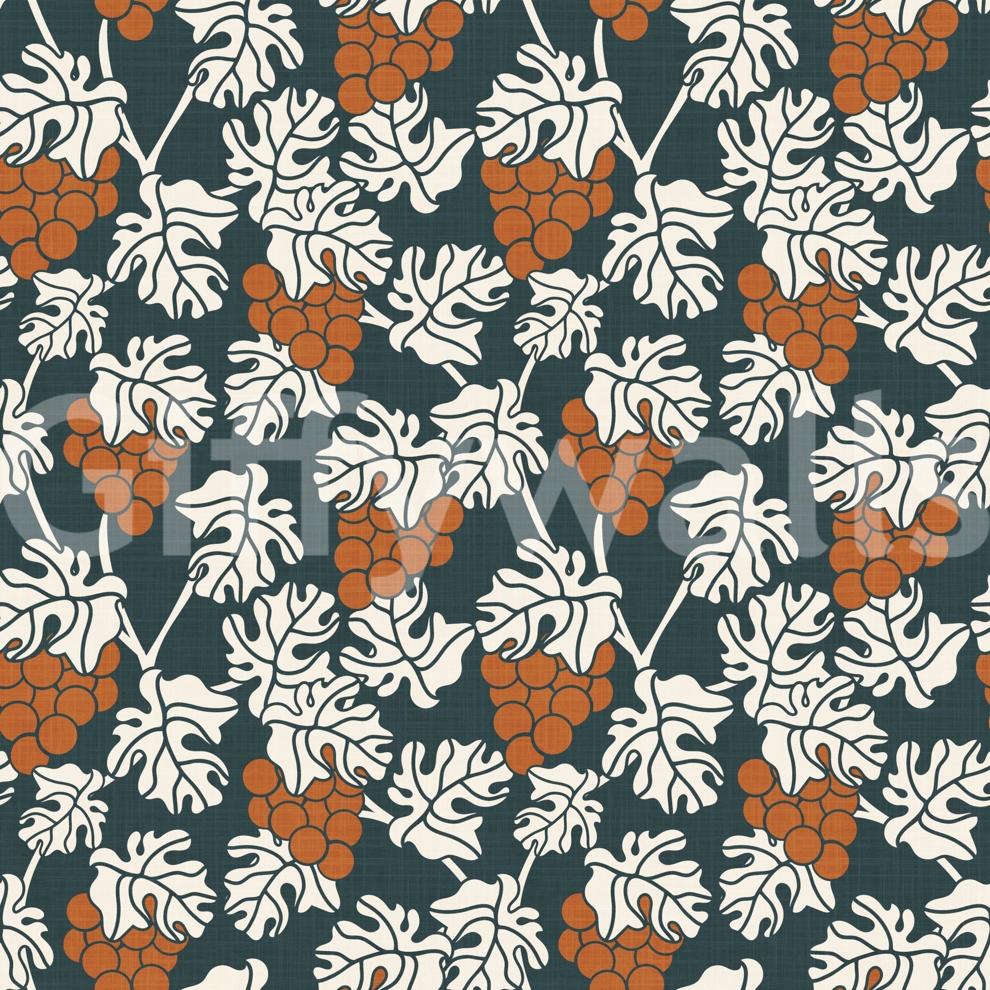 Soft blue Mediterranean vineyard wall decor for home

