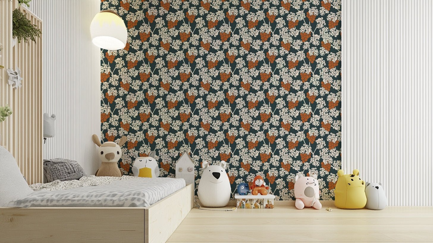 Scenic Mediterranean vineyard wallpaper with a blue hue, GD1520