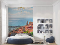 Peel and stick wall mural of French Riviera.