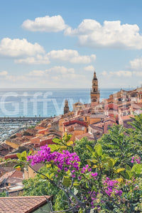 Peaceful coastal wall mural for guest rooms.