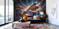Hallway featuring Melody Burst wall mural colorful music art, GD9421