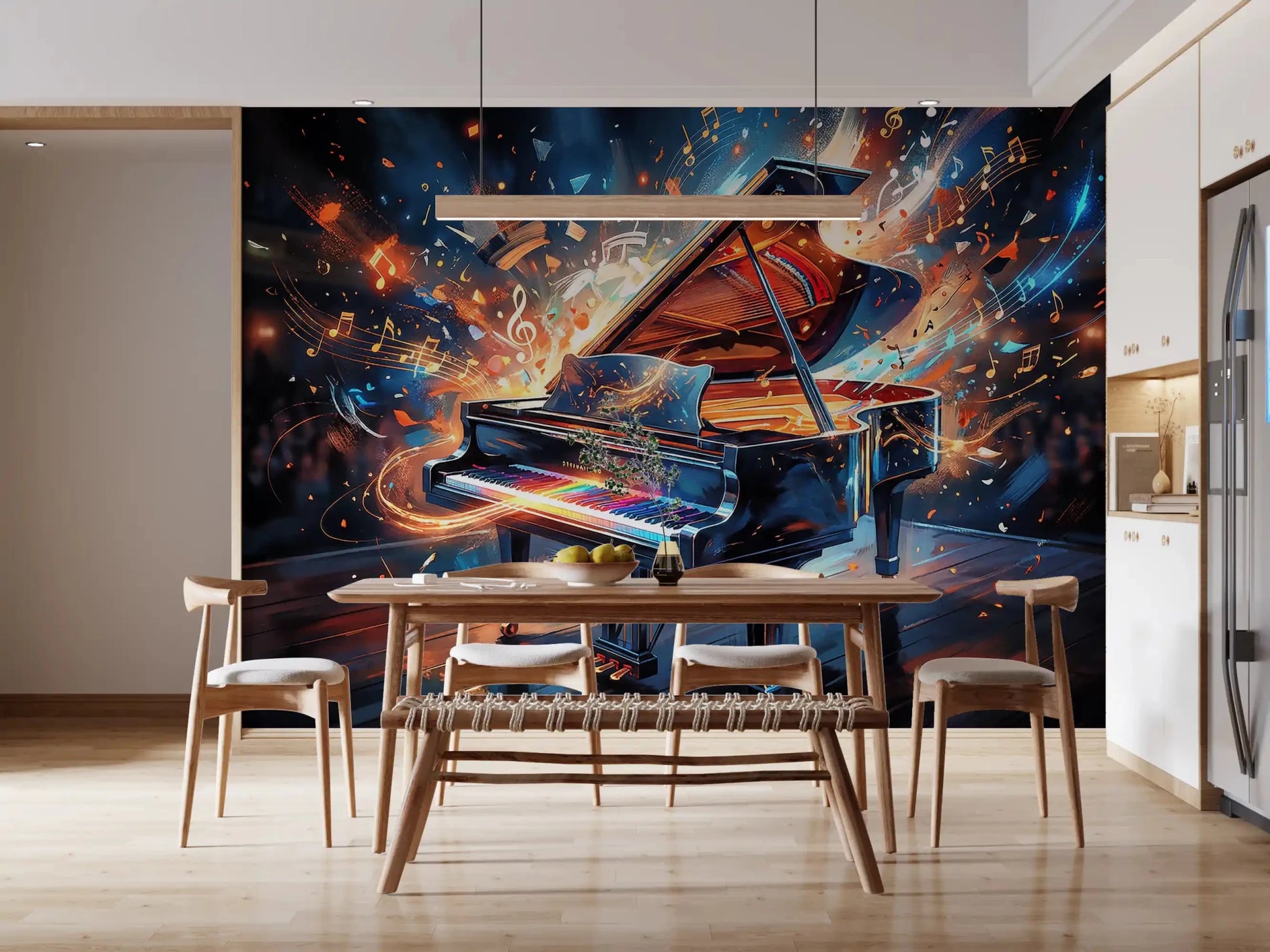 Music art wall mural with Melody Burst piano visuals, GD9421