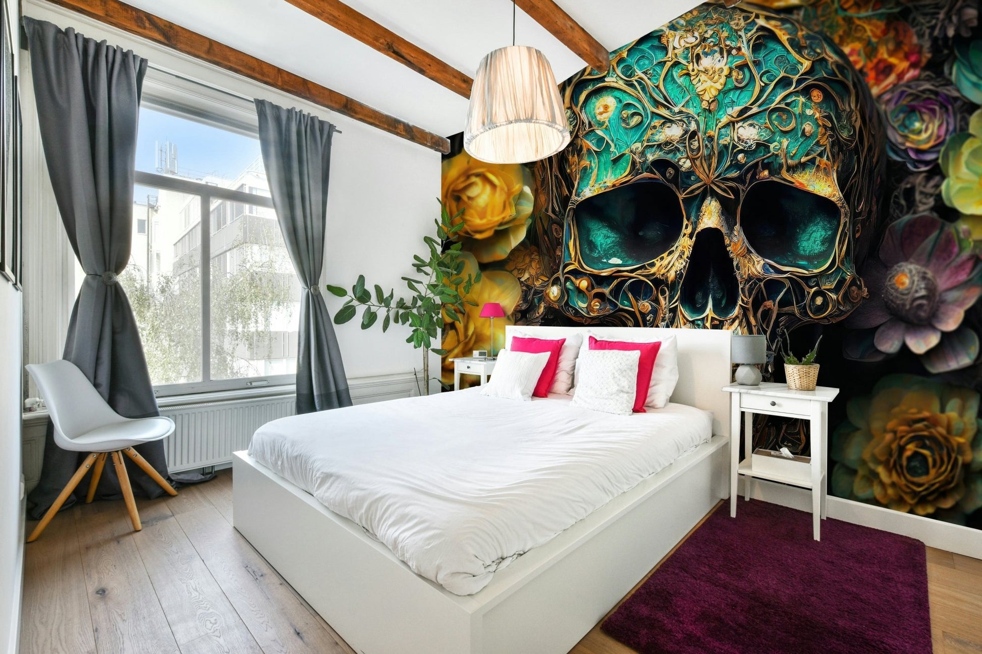 Bold, unconventional wall mural for those seeking artistic expression

