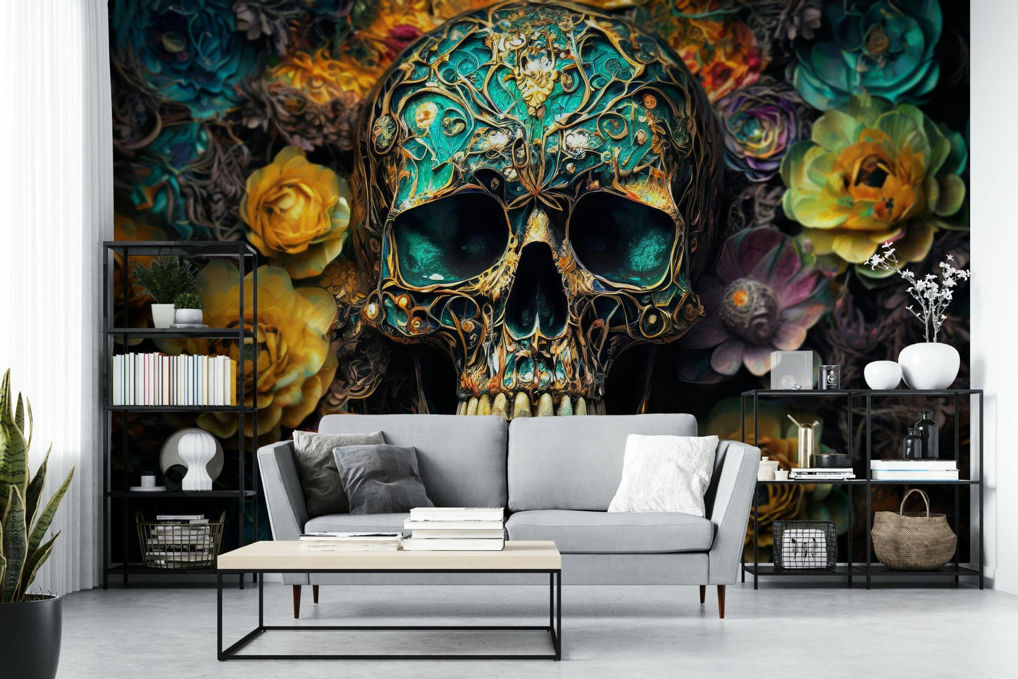 Mural wallpaper perfect for living rooms or bedrooms with a gothic twist

