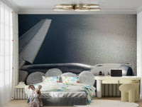 An artistic travel theme mural for home decor.

