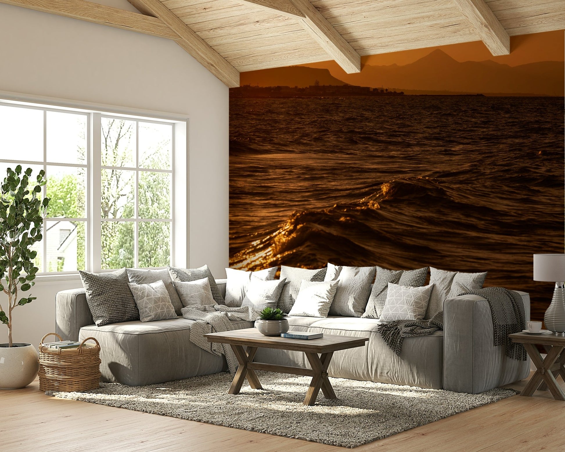 A classic island wallpaper for walls with a coastal theme.

