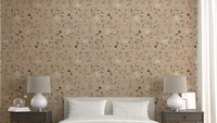 Memories in Petals cream wallpaper with floral design

