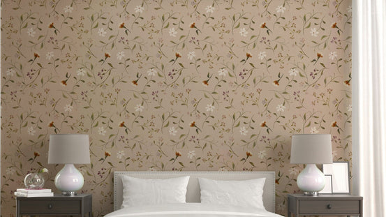 Memories in Petals cream wallpaper with floral design GD826

