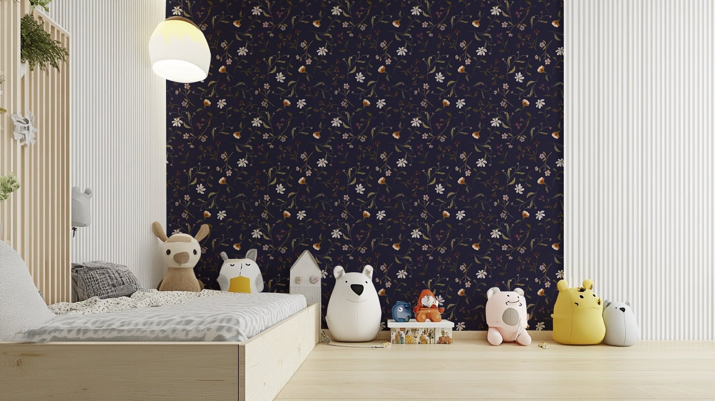 Memories in Petals Wallpaper with dark floral design GD833

