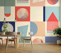 Bold abstract mural for interiors

