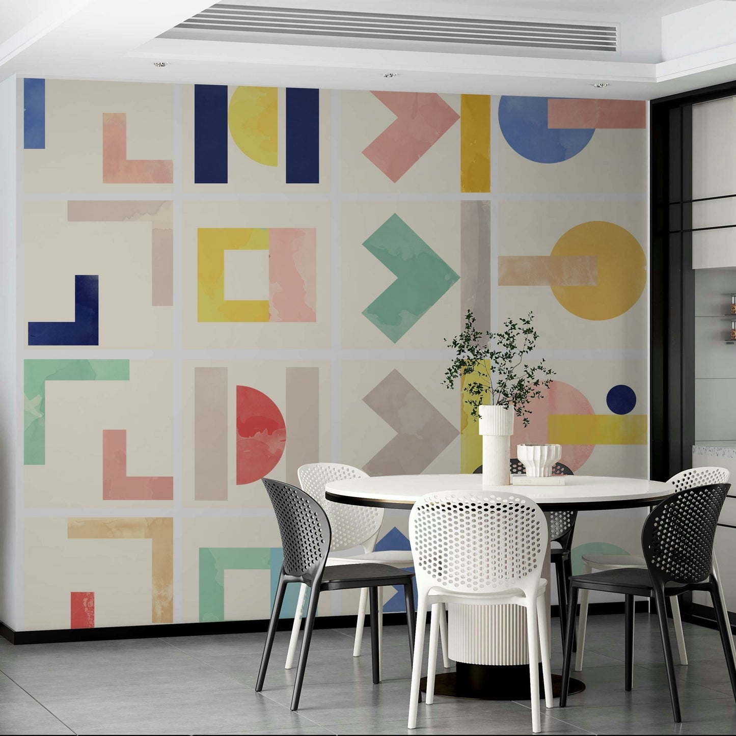 Unique art style wall wallpaper

