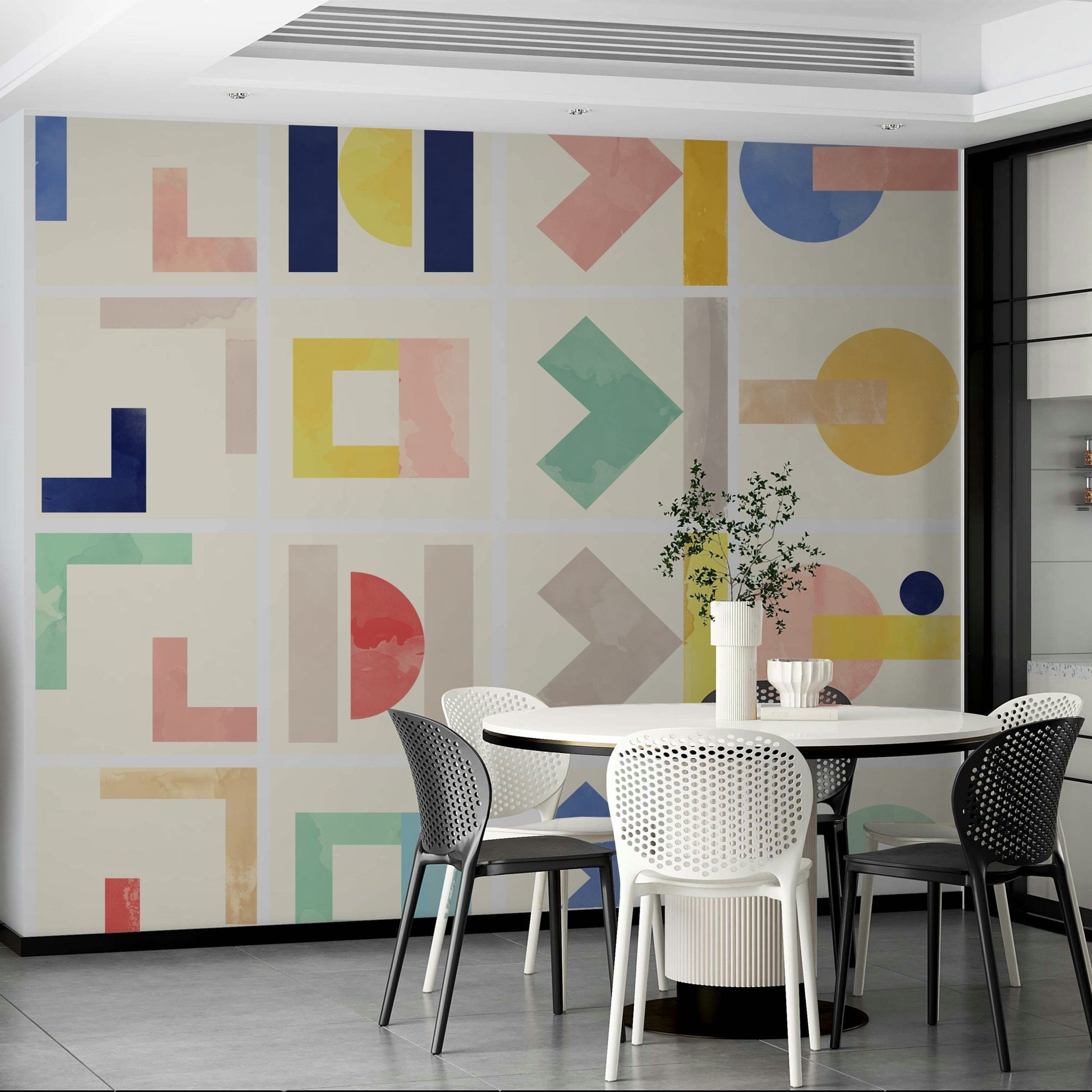 Unique art style wall wallpaper

