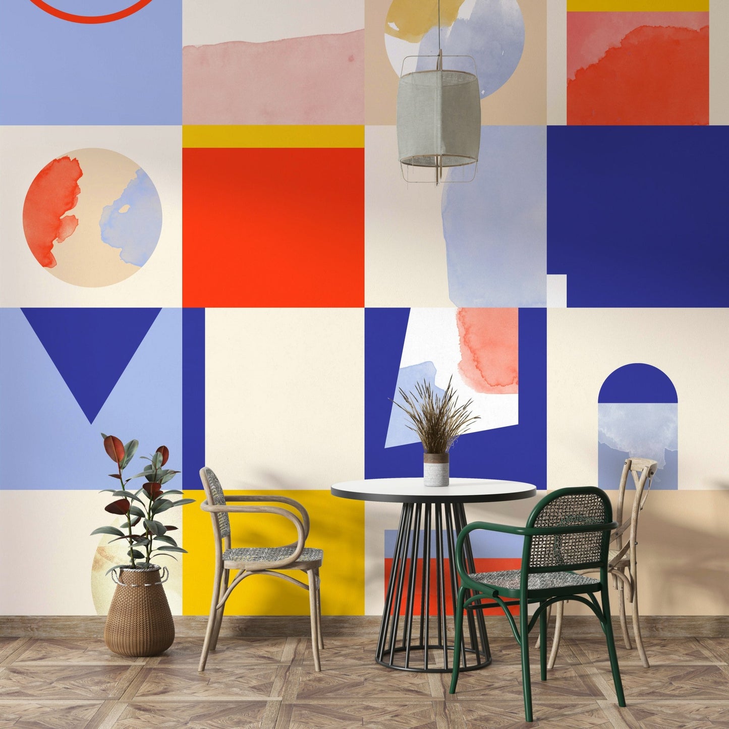 Bold paint stroke mural

