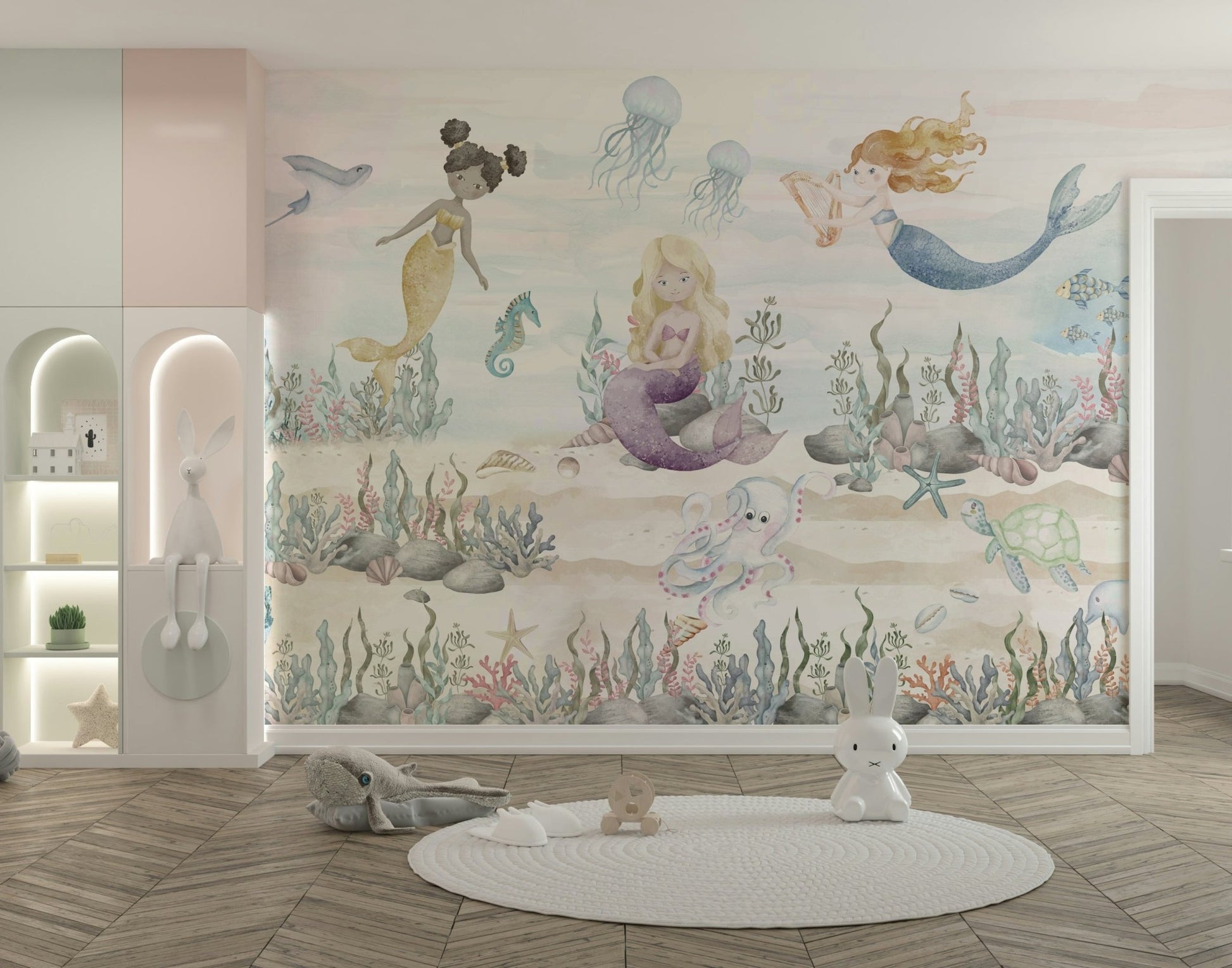 The background is a soft, light blue underwater scene.

