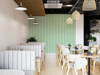 Playful cherry and green stripe wallpaper for walls

